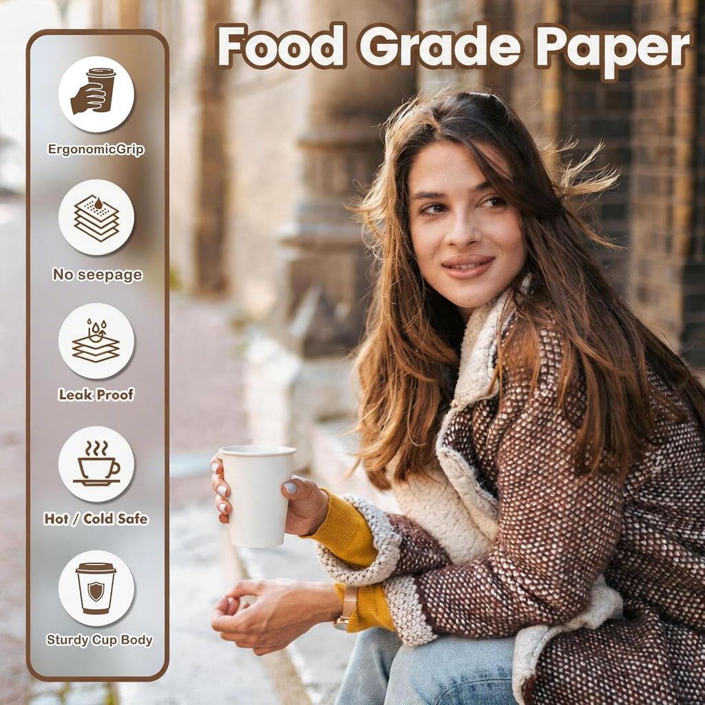 Paper Coffee Cups 12 oz 300 Count Bulk