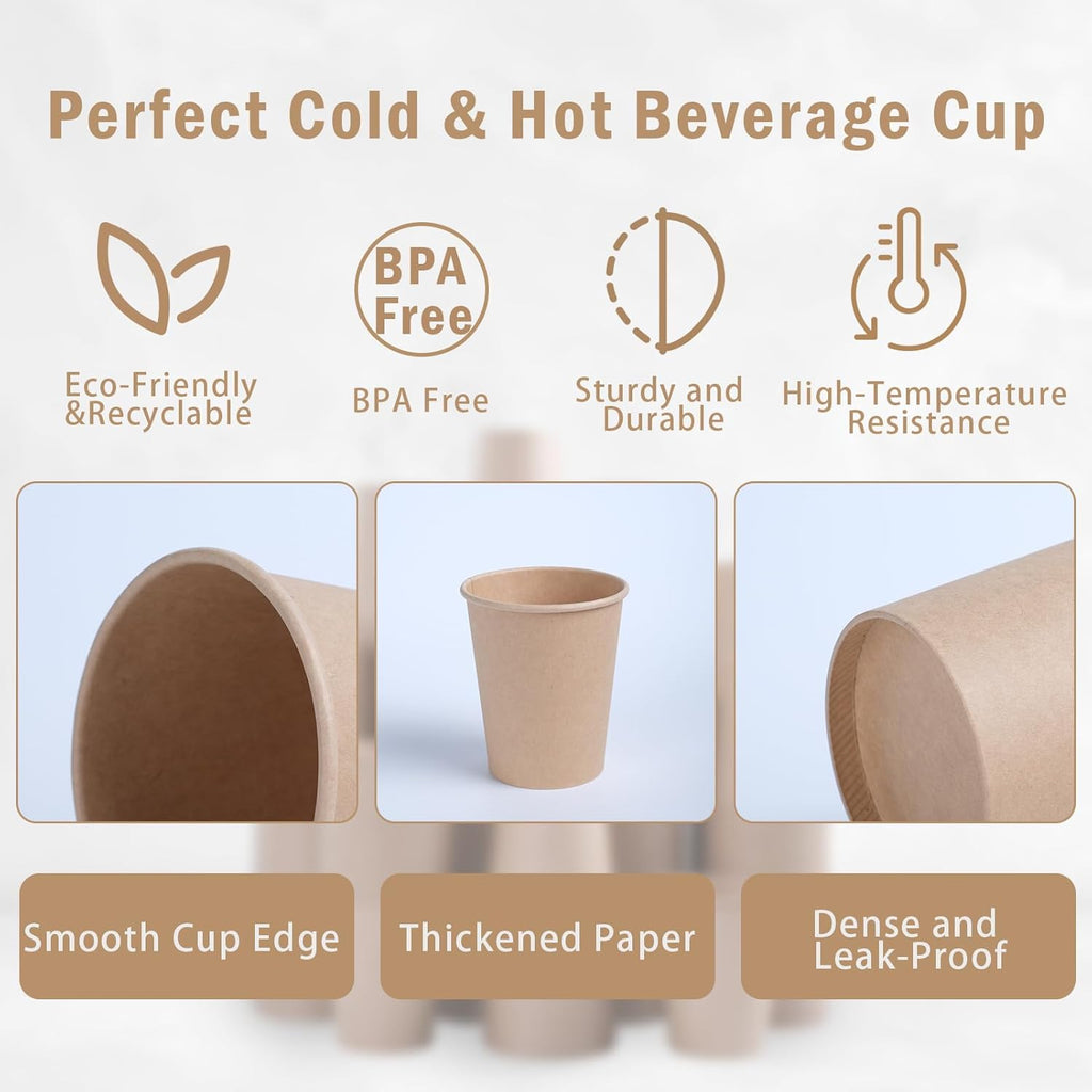 600 Pack 3 OZ Kraft Paper Cups, Disposable Bathroom Cups