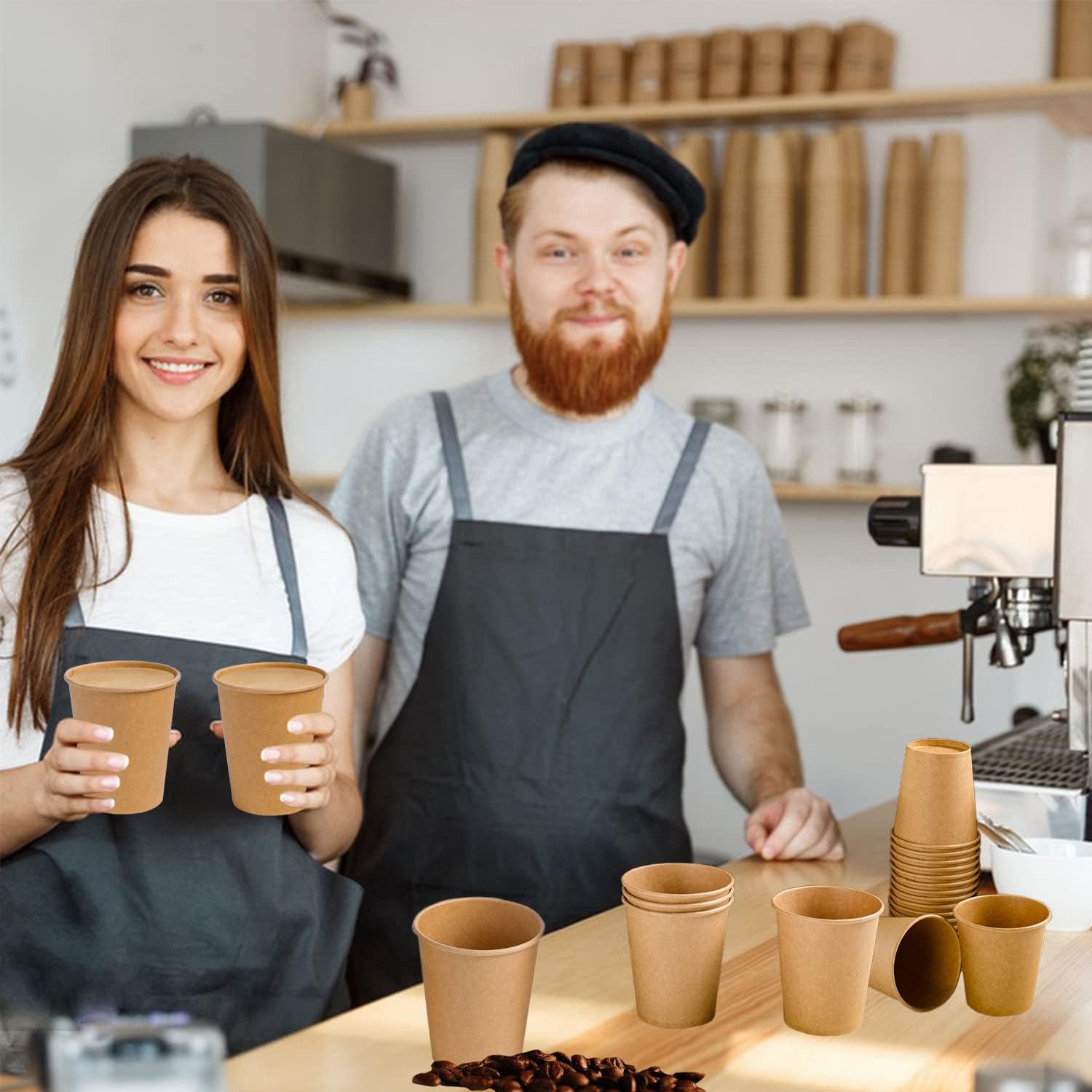 600 Pack 3 OZ Kraft Paper Cups, Disposable Bathroom Cups