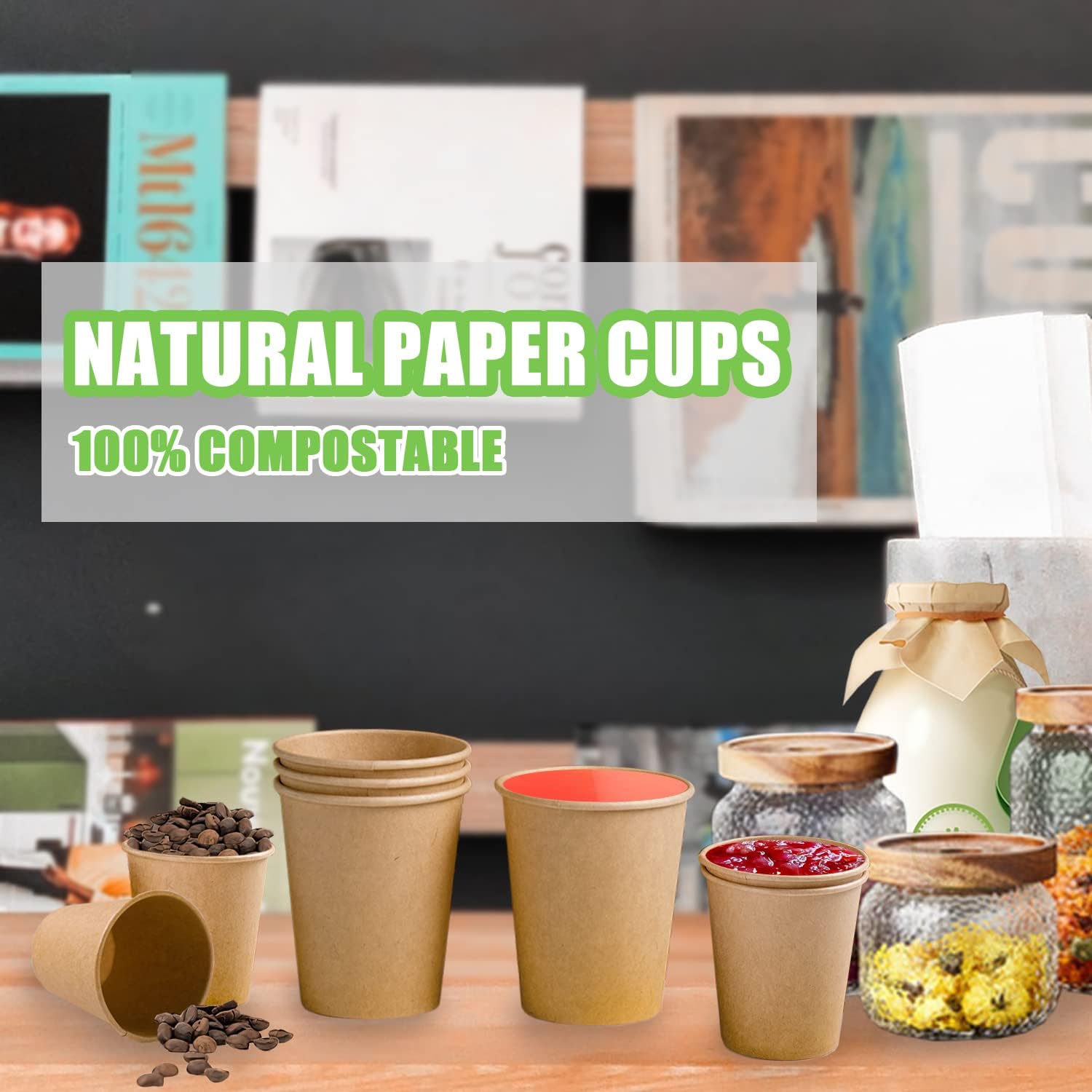 600 Pack 3 OZ Kraft Paper Cups, Disposable Bathroom Cups