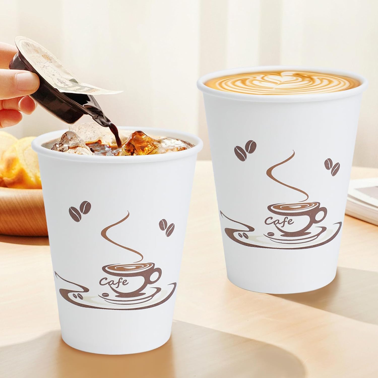Coffee Cups 12 oz 240 Pack, Disposable Insulated Paper Cups